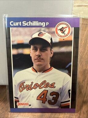 Curt Schilling Baltimore Orioles 1989 Donruss Baseball Card - White & Orange